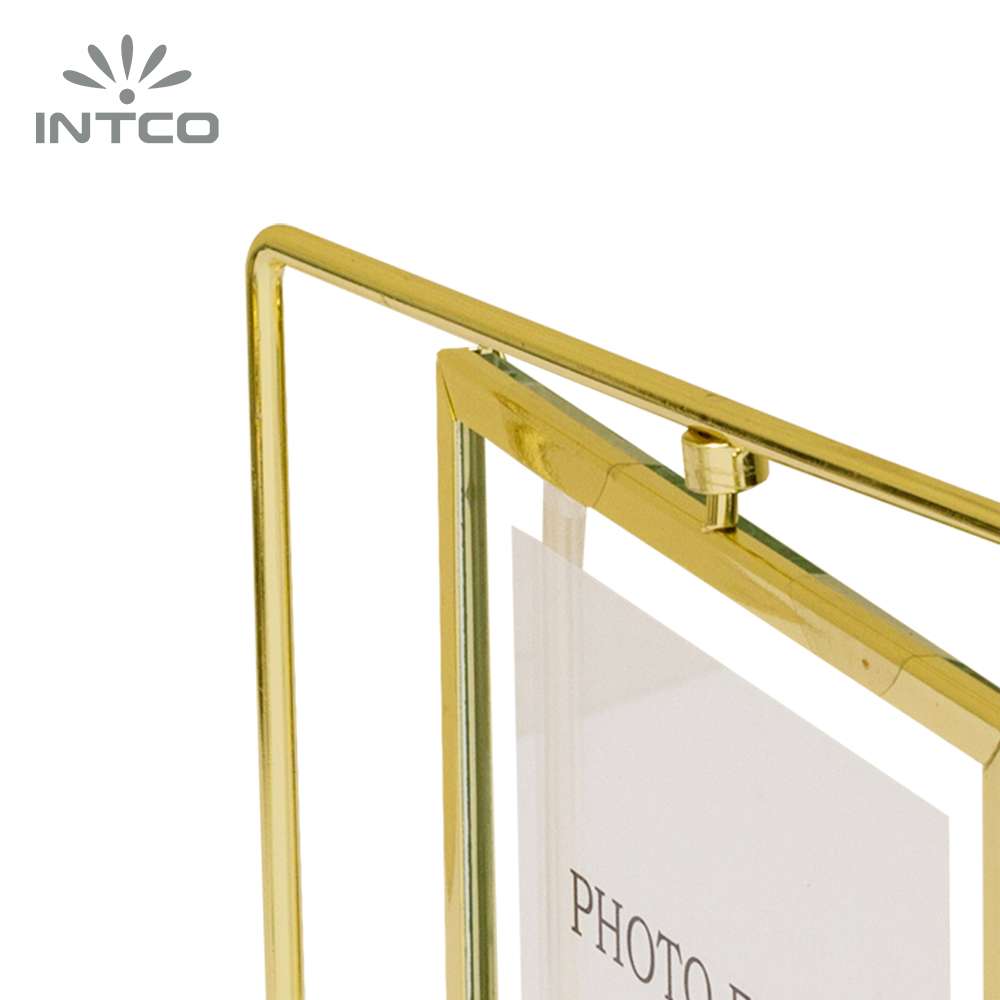 the double frame of Intco gold plated photo frame